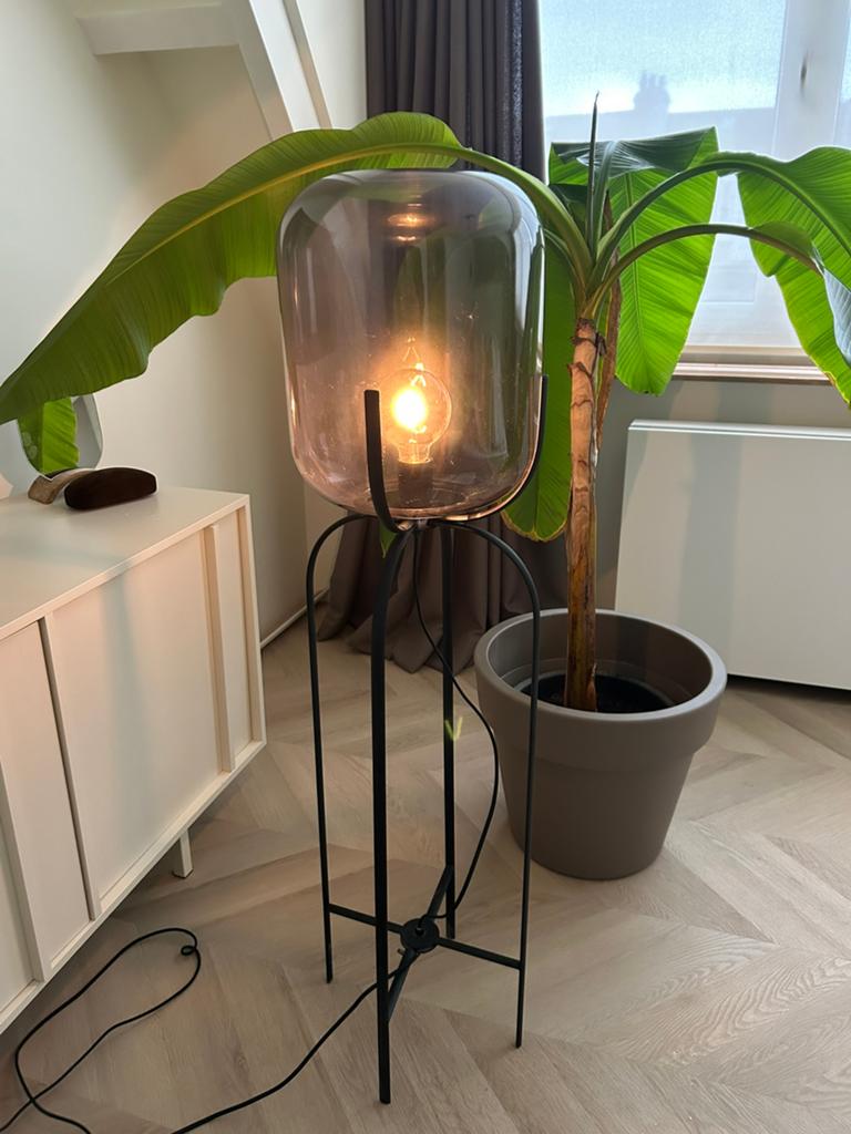 Staande lamp van Montel, Huis en Inrichting, Lampen | Vloerlampen, Ophalen, Gebruikt, Glas, 150 tot 200 cm