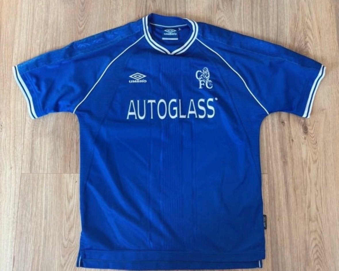 Vintage Chelsea Umbro Autoglass voetbalshirt, Maat L, Ophalen of Verzenden, Gebruikt, Shirt