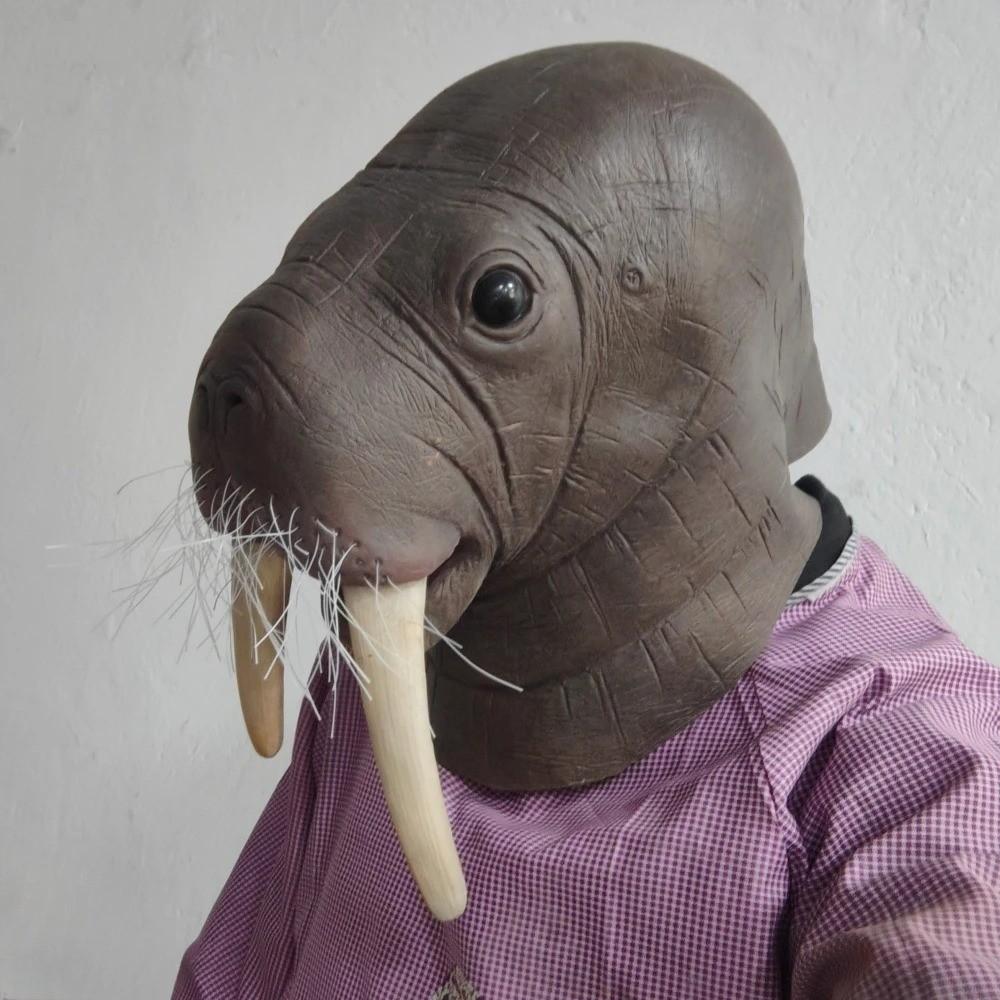 Zeeleeuw / Walrus full face latex masker, Ophalen of Verzenden, Nieuw, Overige typen