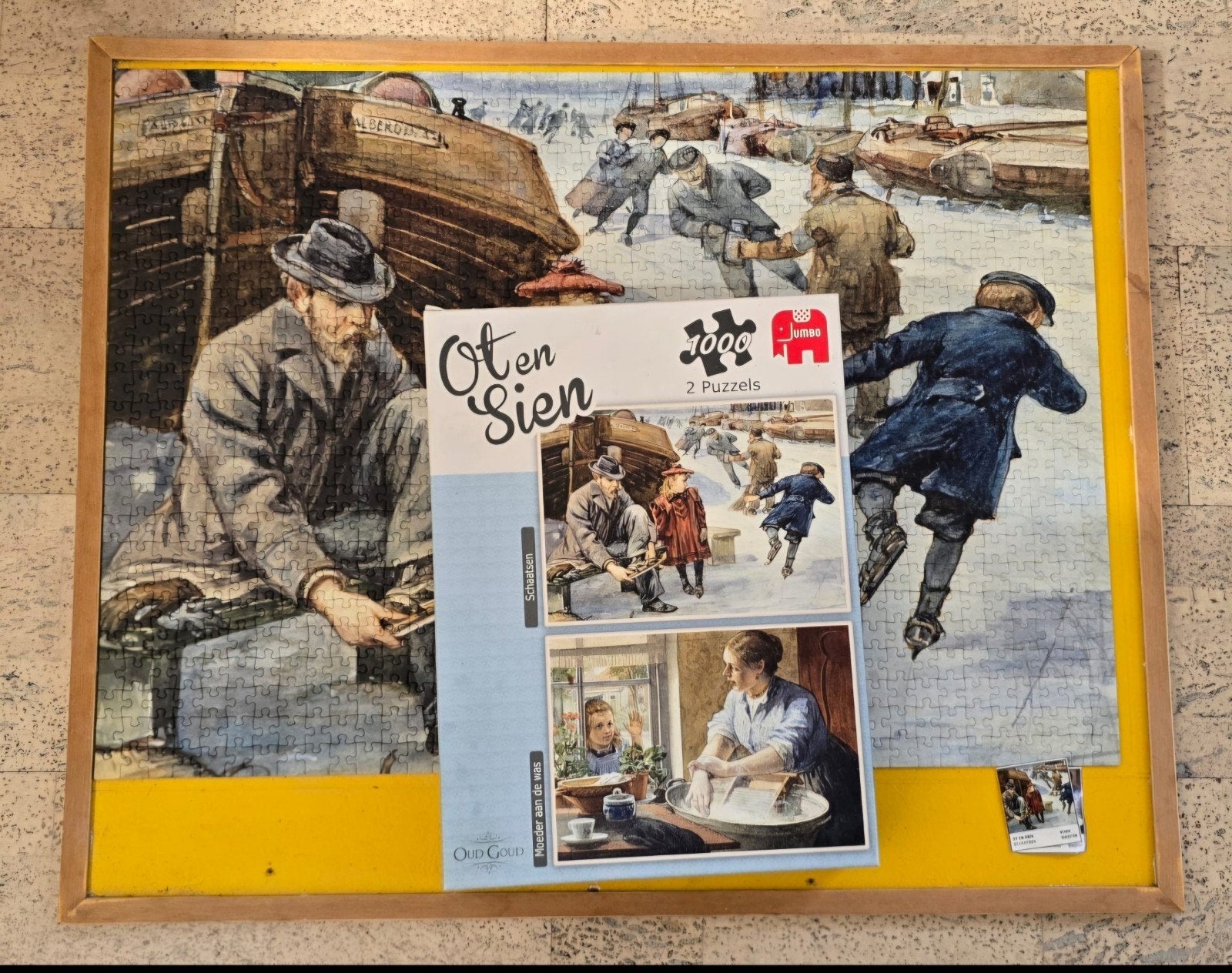 Jumbo Ot en Sien 2 Puzzels 1000 stukjes, Ophalen of Verzenden, 500 t/m 1500 stukjes, Gebruikt, Legpuzzel