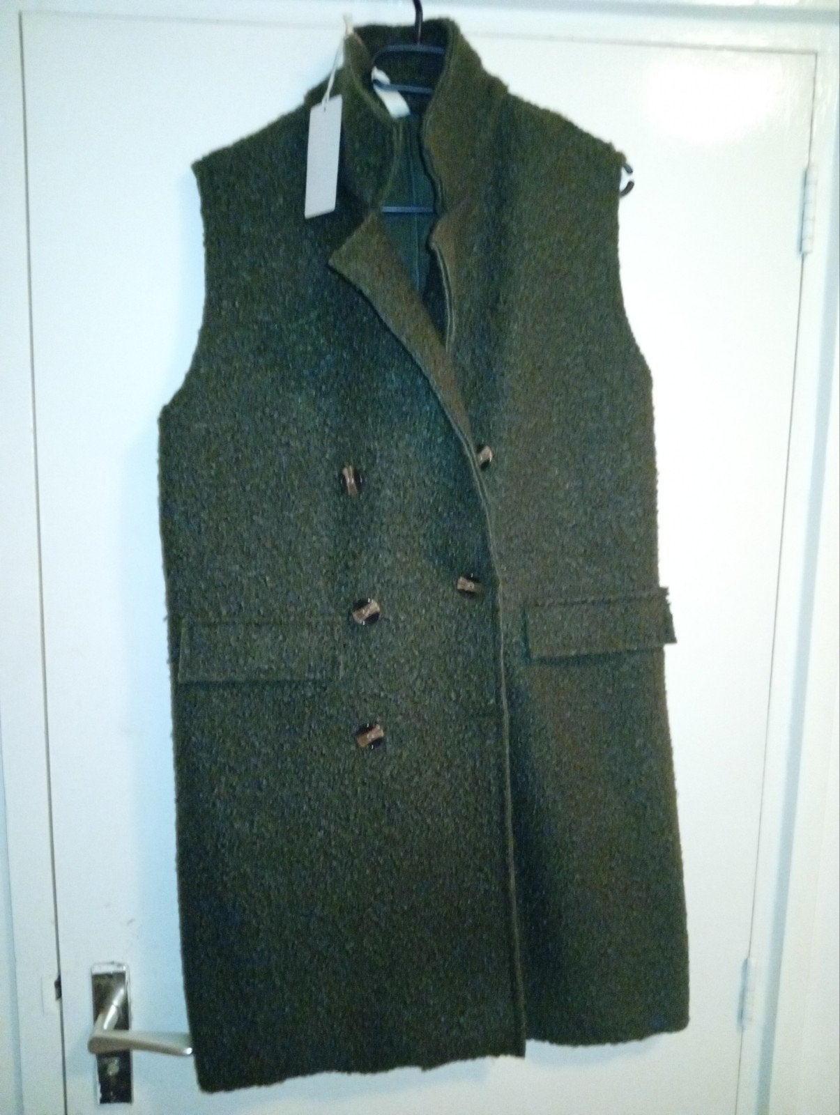 nieuwe army green lang teddy gilet, Ophalen of Verzenden, Nieuw, Maat 46/48 (XL) of groter, Groen