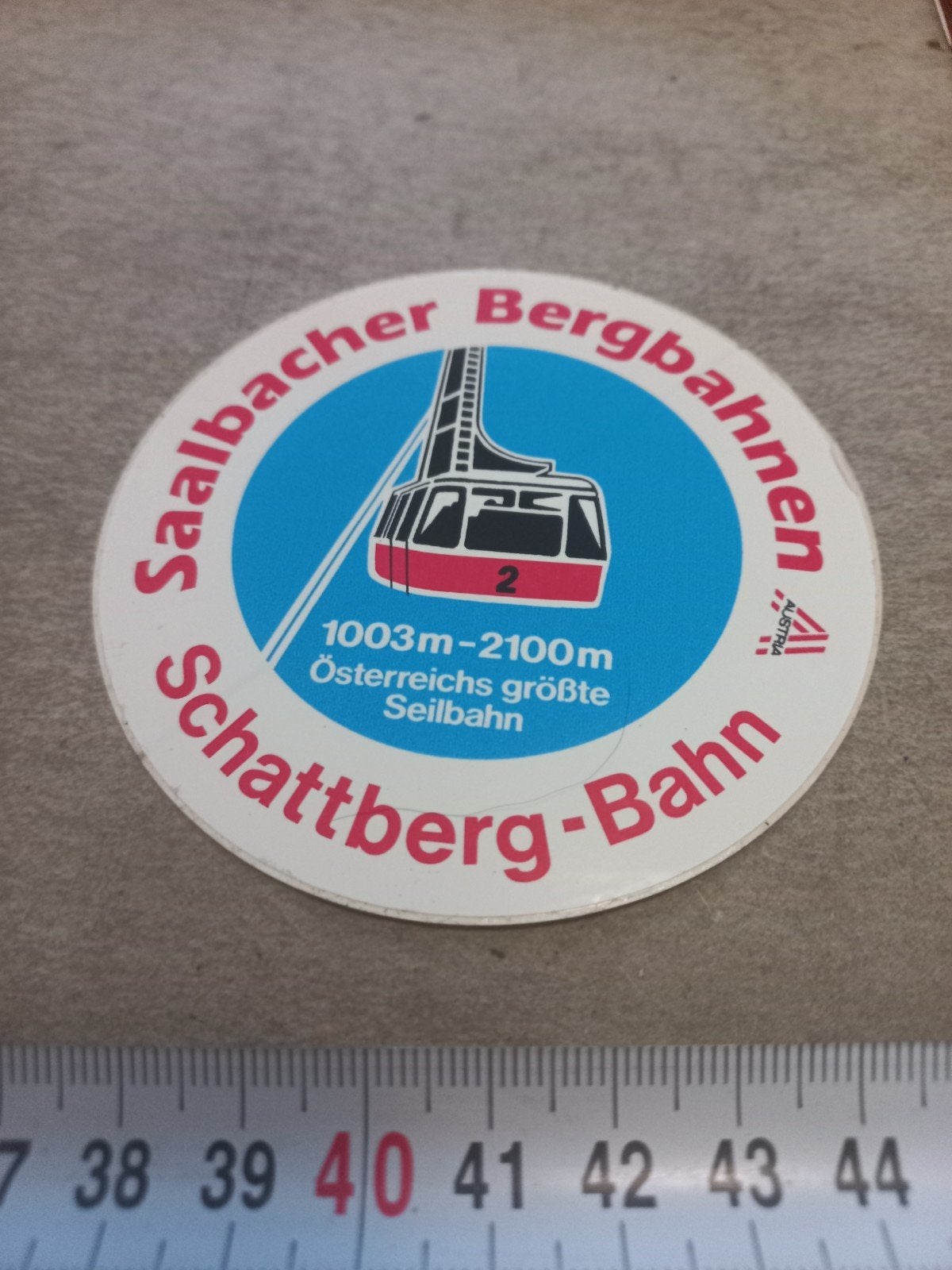 Vintage Sticker Saalbach Bergbahnen Schattberg-Bahn, Ophalen of Verzenden