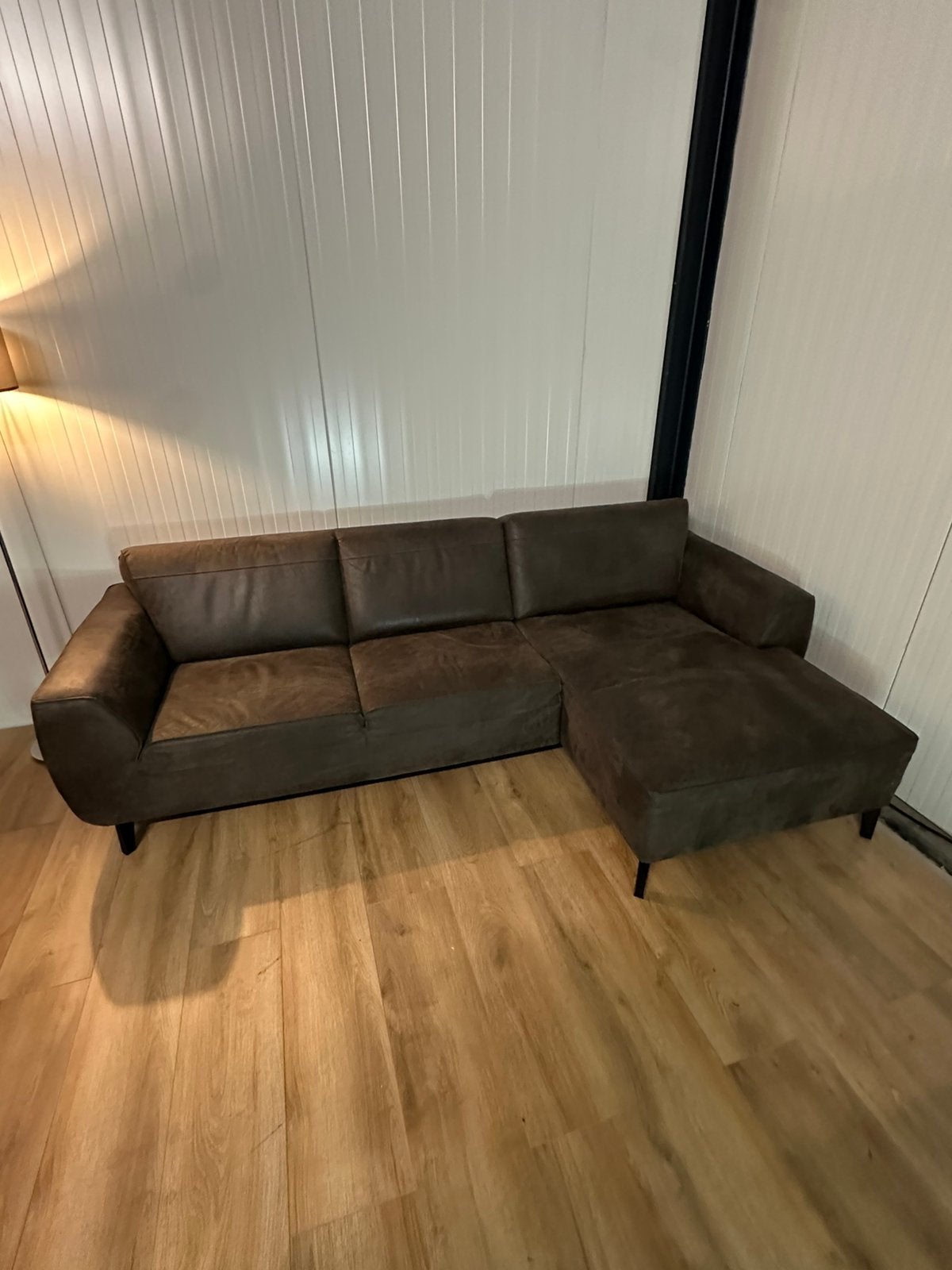 Designer Hoekbank leer - GRATIS THUISBEZORGD, Ophalen of Verzenden, Zo goed als nieuw, Leer