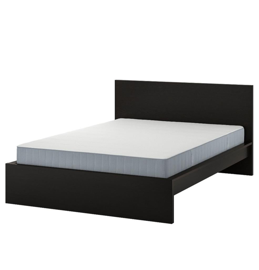 Ikea Malm compleet bed 140x200, Ophalen, Overige materialen, Zwart, Tweepersoons
