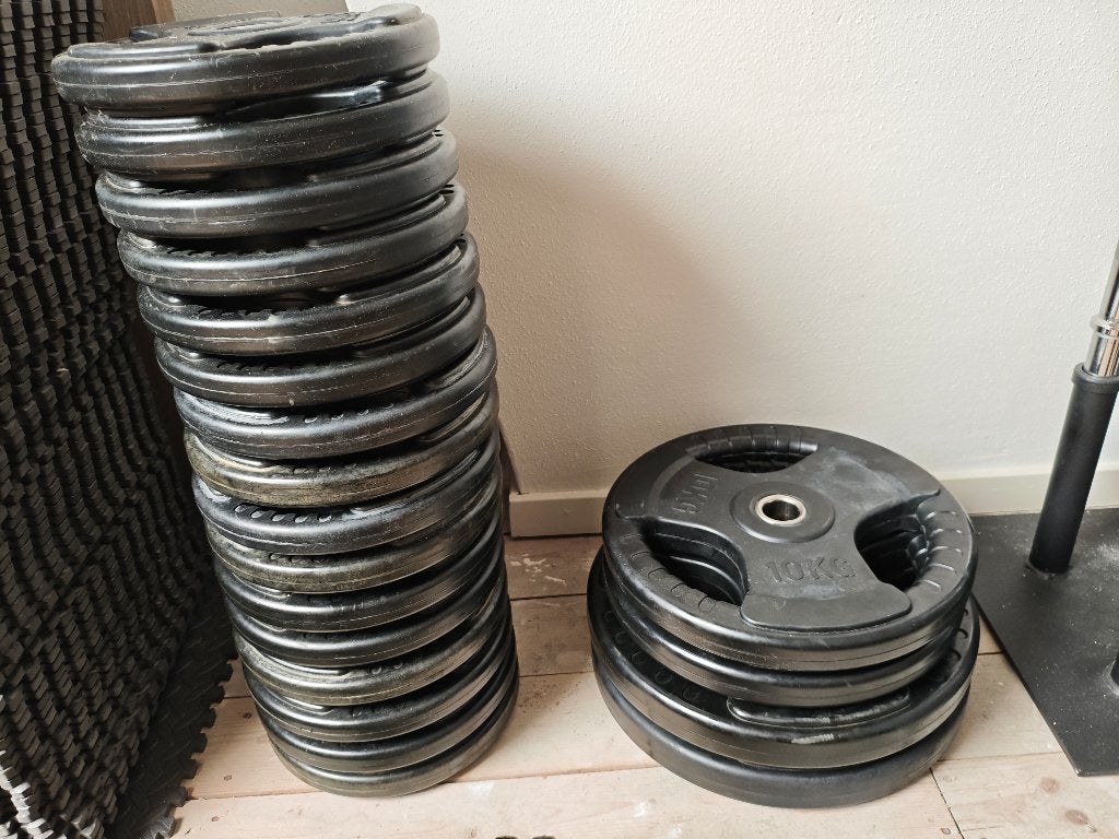 Fitness Seller rubberen standaard grip 30 mm halterschijven, Sport en Fitness, Ophalen, Zo goed als nieuw, Armen, Halterschijven