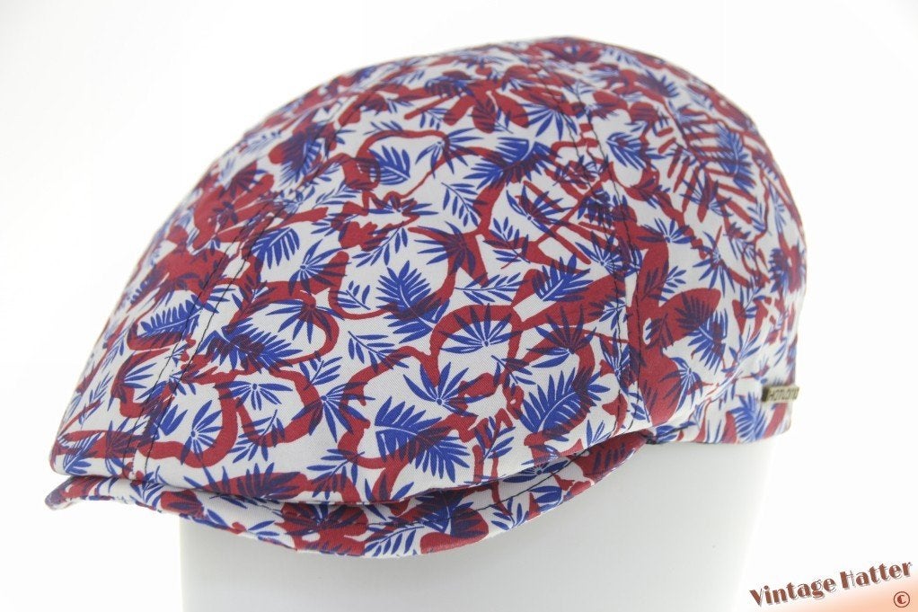 Platte panelenpet Hatland Tano rood blauw katoen 59 & 61 new, 60 cm (XL, 7½ inch) of meer, Nieuw, Ophalen of Verzenden, Pet