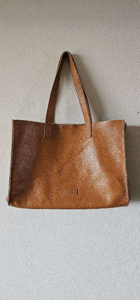 Shabbies Amsterdam Leren Shopper Tas Cognac (26), Ophalen of Verzenden, Gebruikt, Bruin, Shopper