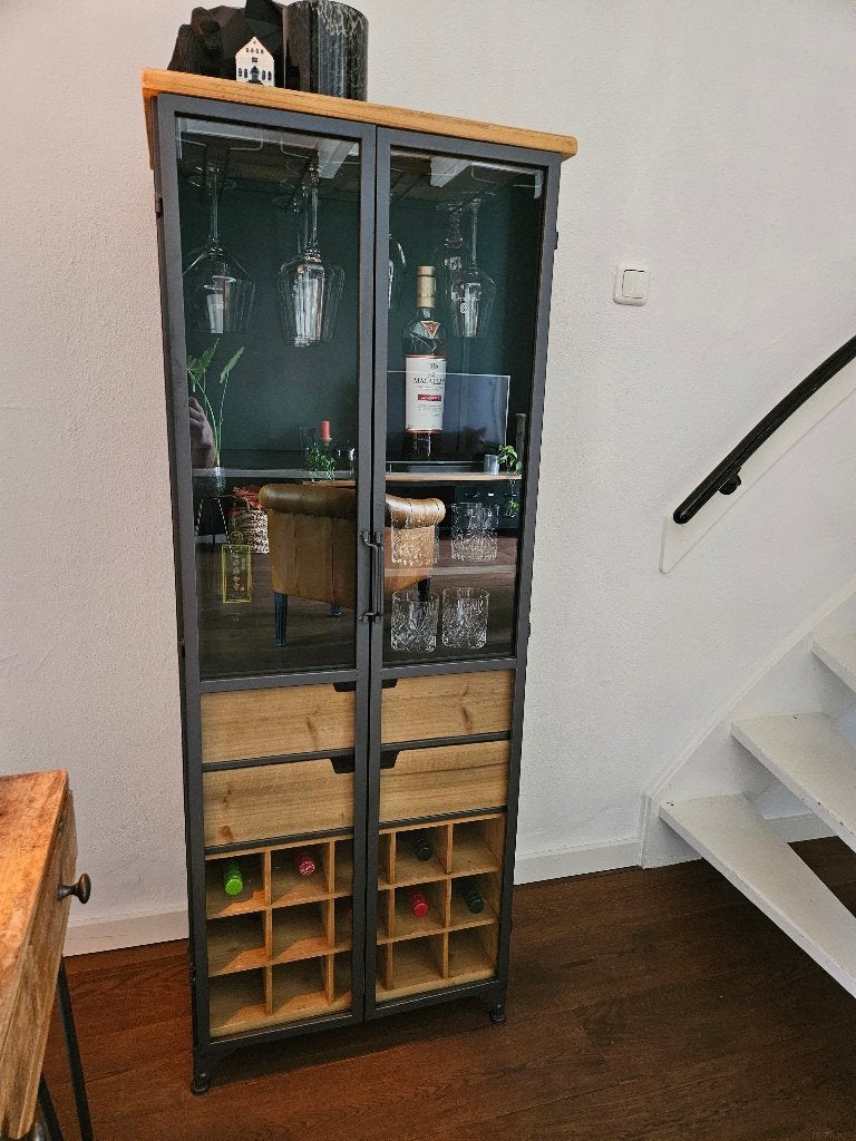 Vitrinekast Kare Design - Refugio - 60x40x156, Ophalen, 50 tot 100 cm, Zo goed als nieuw, 150 tot 200 cm