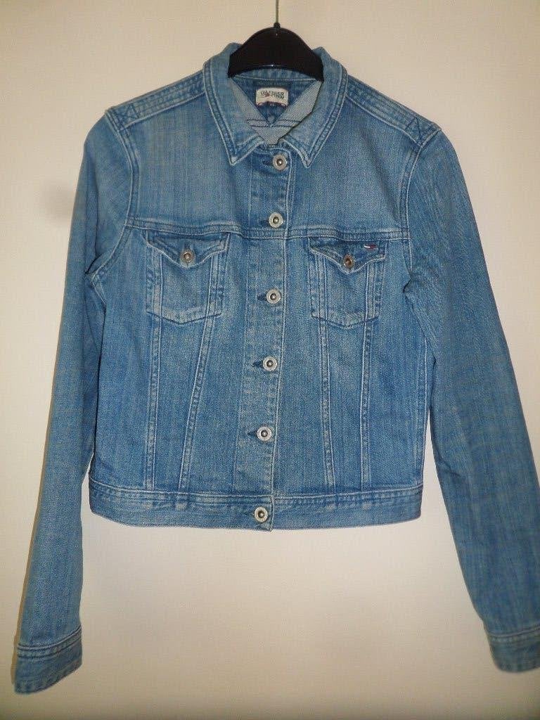 TOMMY HILFIGER denim jasje. Maat XS, Zo goed als nieuw., Blauw, Ophalen of Verzenden, Zo goed als nieuw, Maat 34 (XS) of kleiner
