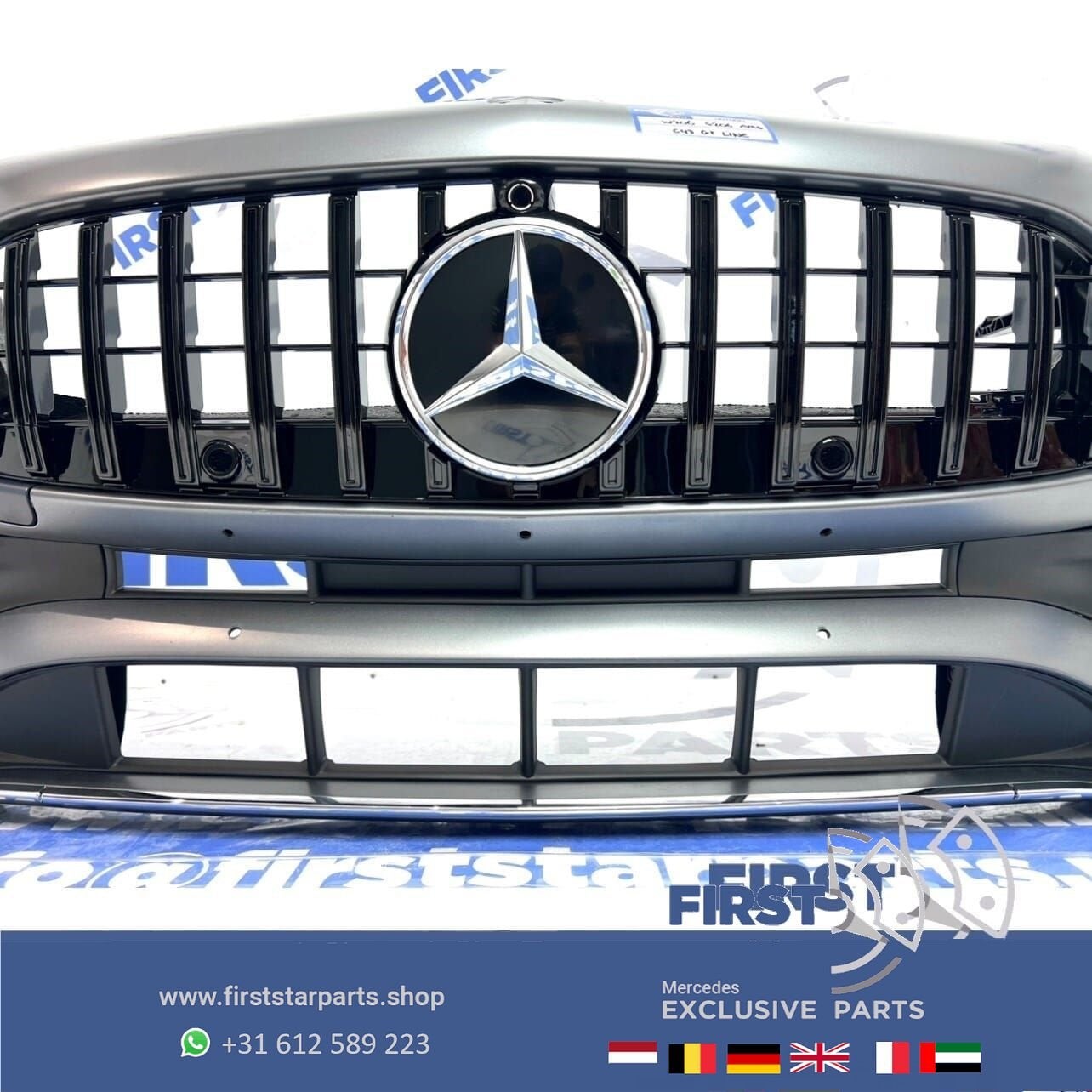 W206 AMG BUMPER C KLASSE A2068858401 C43 VOORBUMPER + PANAME, Gebruikt, -, Voor, Ophalen of Verzenden