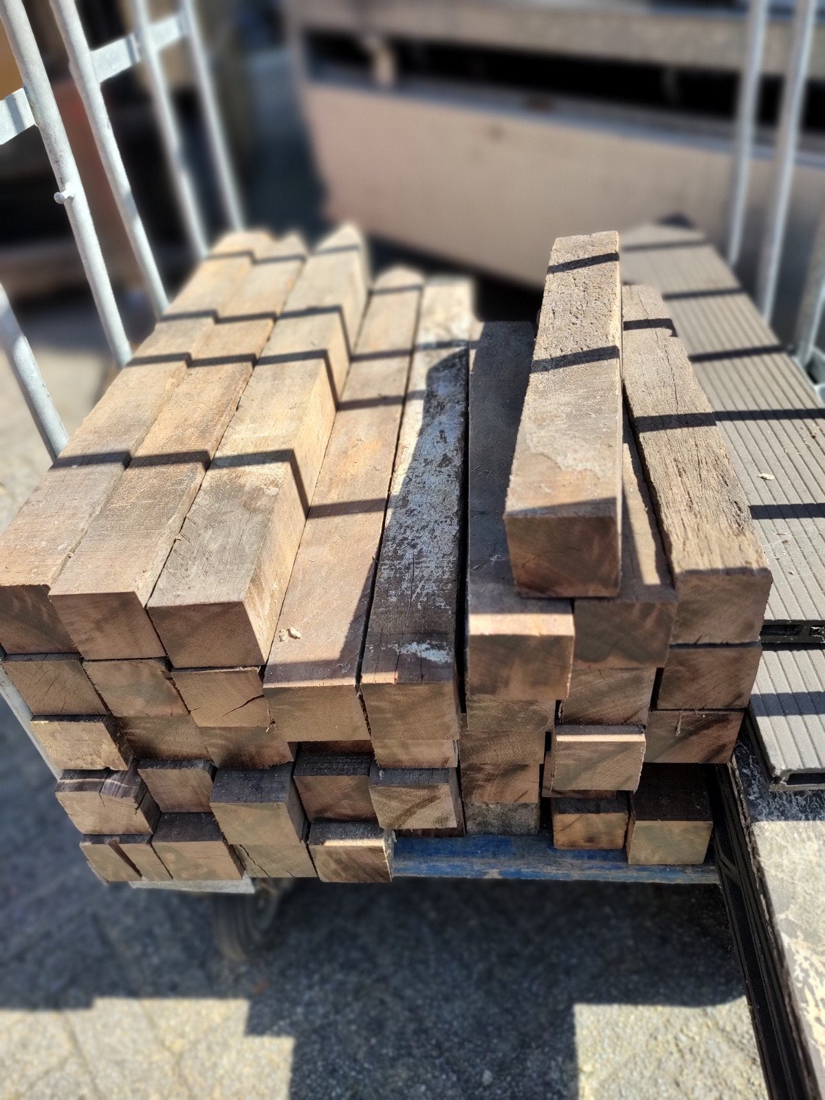 asobe hardhouten paaltjes piketten, Tuin en Terras, Palen, Balken en Planken, Ophalen, Gebruikt, Palen, Hardhout