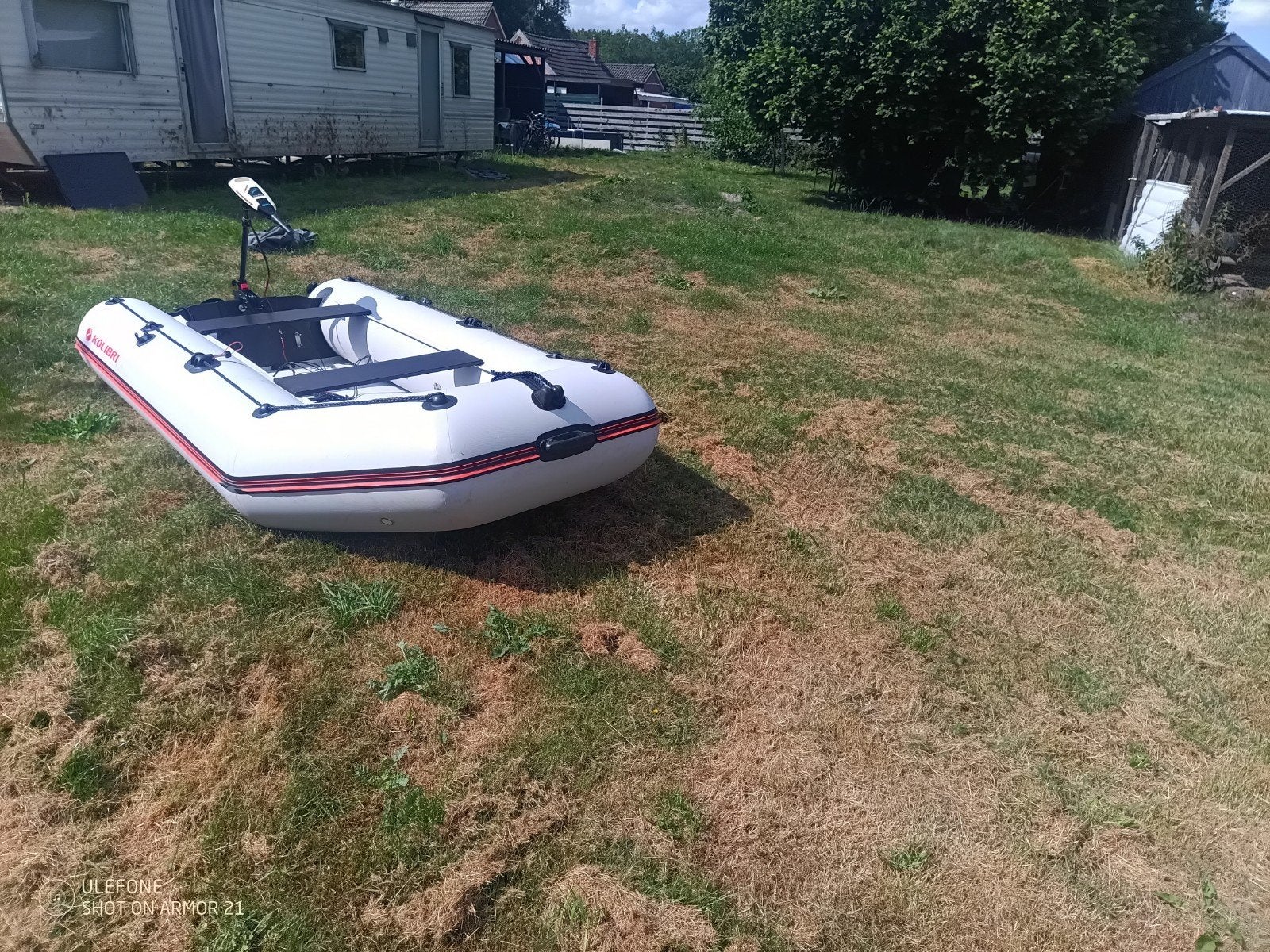 Rubberboot met Minn Kota elektromotor, peddels en vloer, Ophalen, Gebruikt, Elektrisch, Kolibri