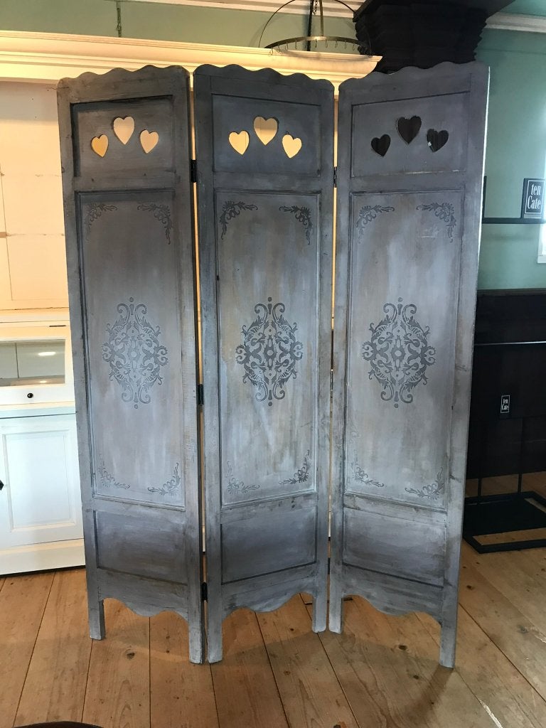 Vintage kamerscherm met houten panelen, Ophalen, Gebruikt