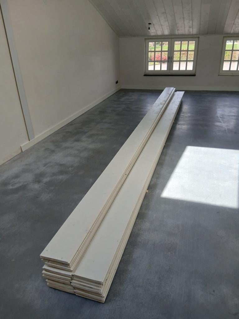 Vuren vellingdelen/planken geschaafd 22x200x5400mm, gegrond, Ophalen, Minder dan 25 mm, Nieuw, Plank