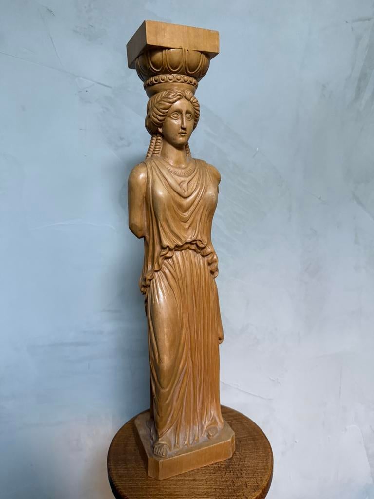 Houten beeld Kariatide Athene akropolis, Antiek en Kunst, Ophalen of Verzenden