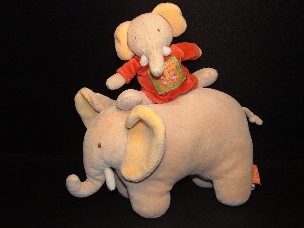 MOULIN ROTY OLIFANT MUZIEKDOOS VELOURS ECRU MET GELE, Kinderen en Baby's, Ophalen of Verzenden, Nieuw, Overige typen
