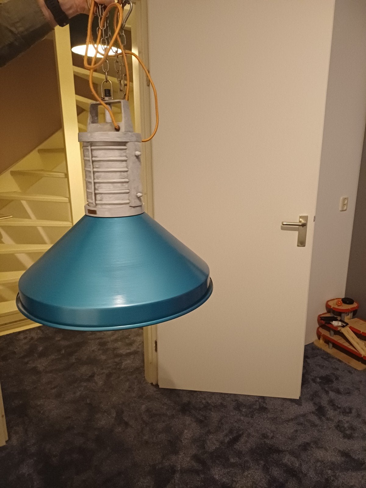 Industriële hanglamp - STBR Storebror - Turquoise, Ophalen