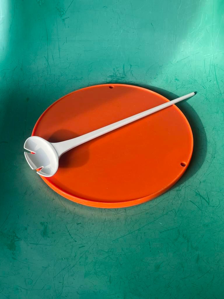 Vintage IKEA space age opschepvork slavork, Ophalen of Verzenden, Zo goed als nieuw, Kunststof, Los bestek