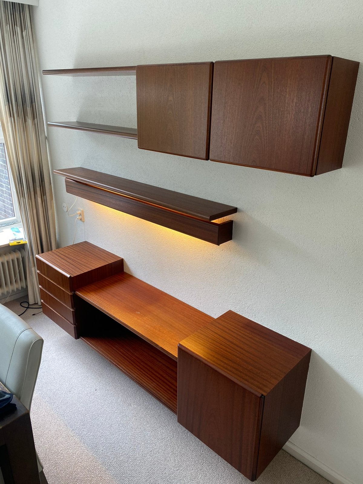 Wandmeubel Banz Bord Mahonie