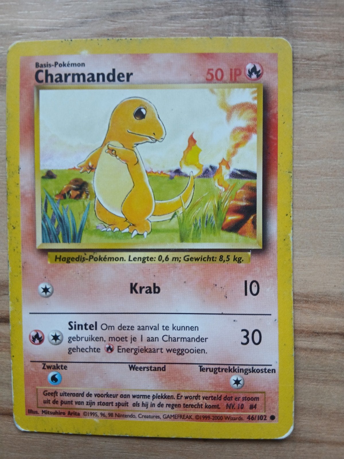 Pokémon Kaart Charmander 46/102 Basis-Pokémon, Hobby en Vrije tijd, Ophalen of Verzenden, Gebruikt, Losse kaart