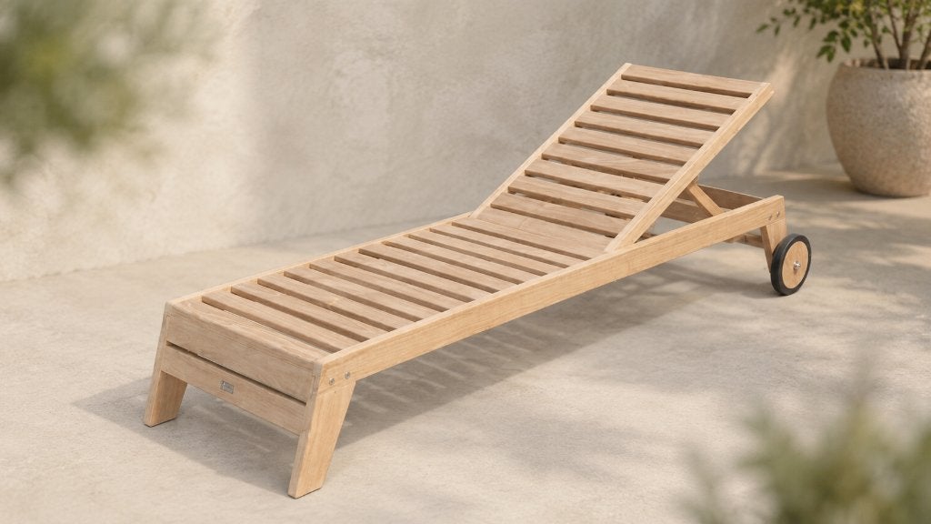 Ligbed massief teakhout., Tuin en Terras, Ophalen, Nieuw, Teakhout