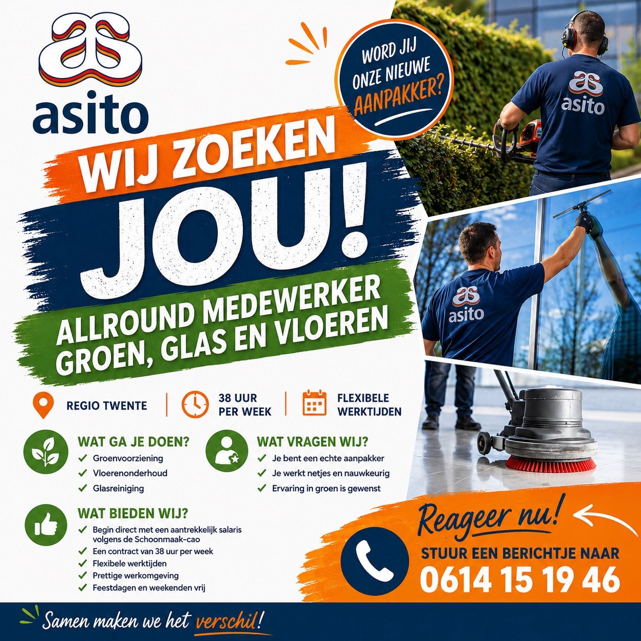 Vacature: Allround medewerker groen, glas en vloeren, 33 - 40 uur, Vast contract