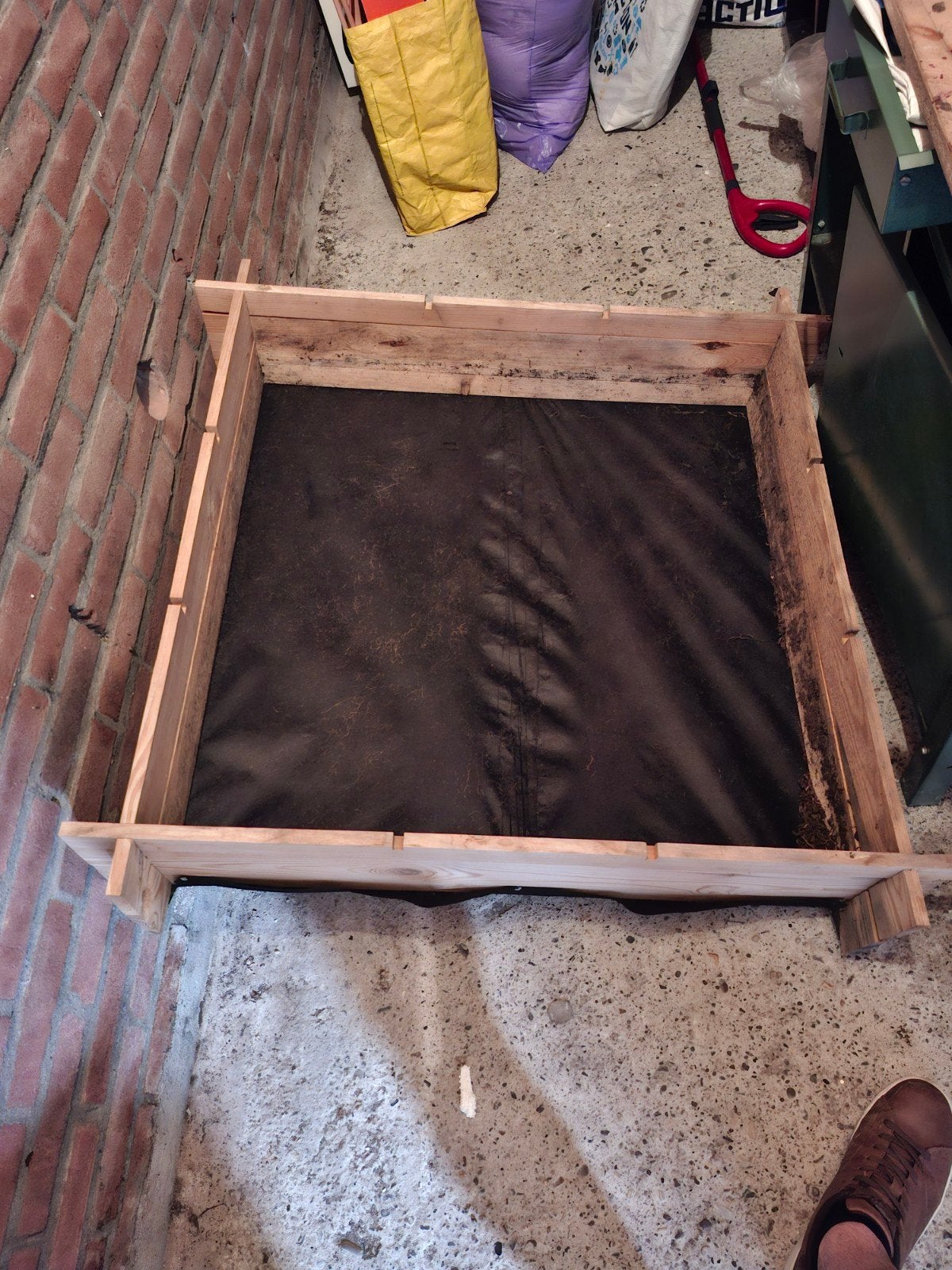 Vierkante moestuinbak van 1m², Ophalen, Gebruikt, Minder dan 30 cm, 100 cm of meer