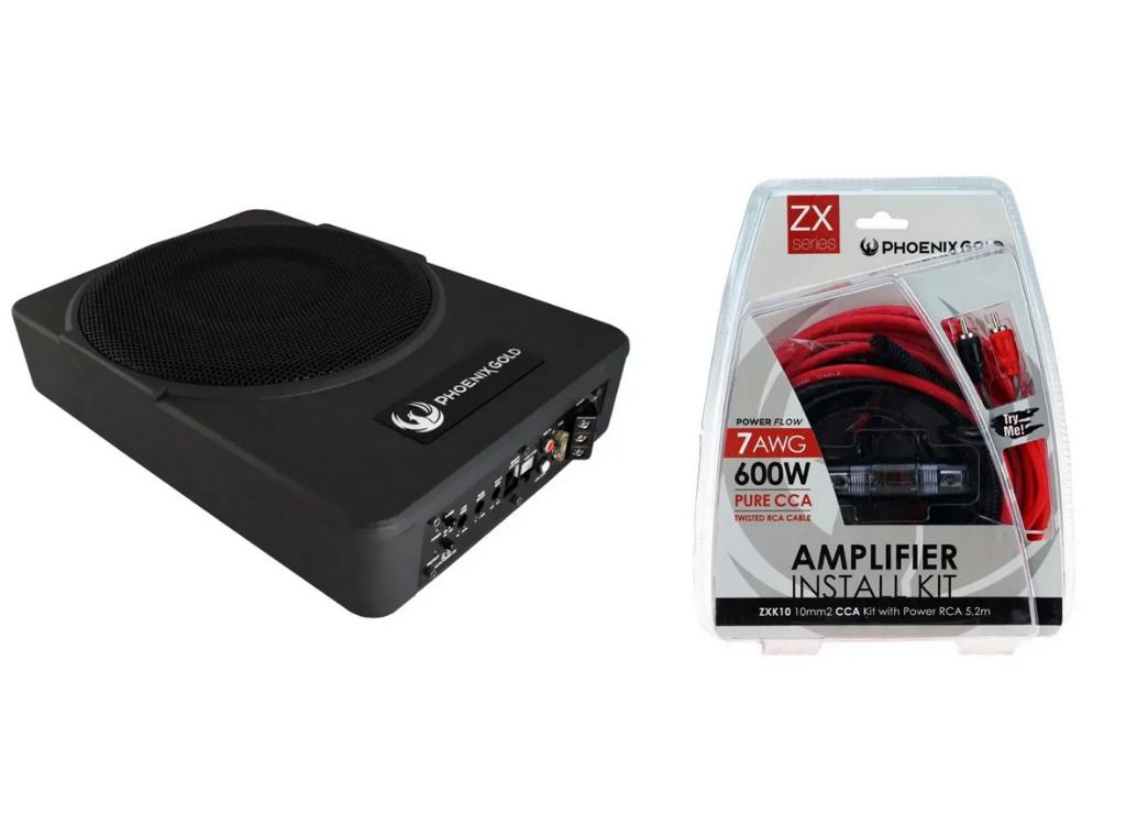 Phoenix Gold ZR10P 10 inch underseat subwoofer + kabels, Hifi-Focus, Aalsmeerderweg 173 1432 CL, Aalsmeer, Nieuw, Ophalen of Verzenden