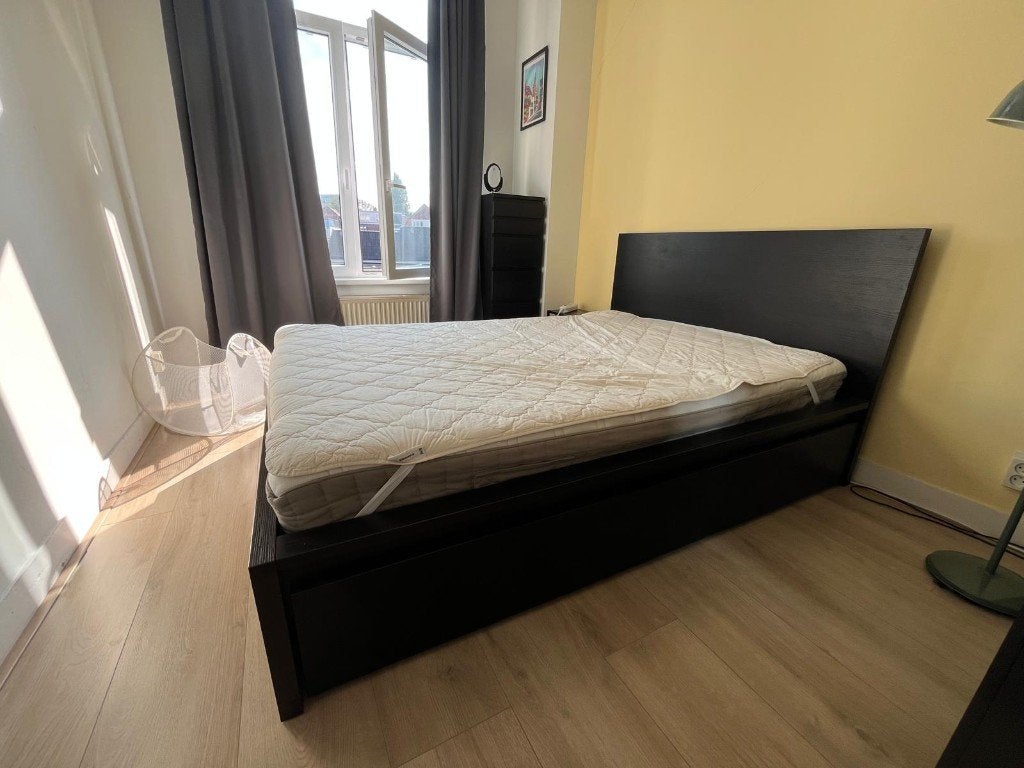Complete IKEA MALM Bed with 2 Storage Drawers - Black-Brown, Ophalen, Overige materialen, Tweepersoons, Zo goed als nieuw