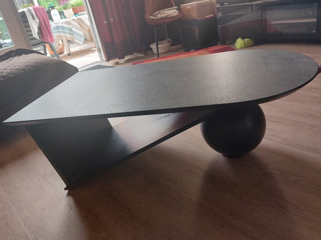 Design Salontafel, Kiezelvorm 125cm Keramisch, 100 tot 150 cm, Zo goed als nieuw, Moderm, Overige vormen
