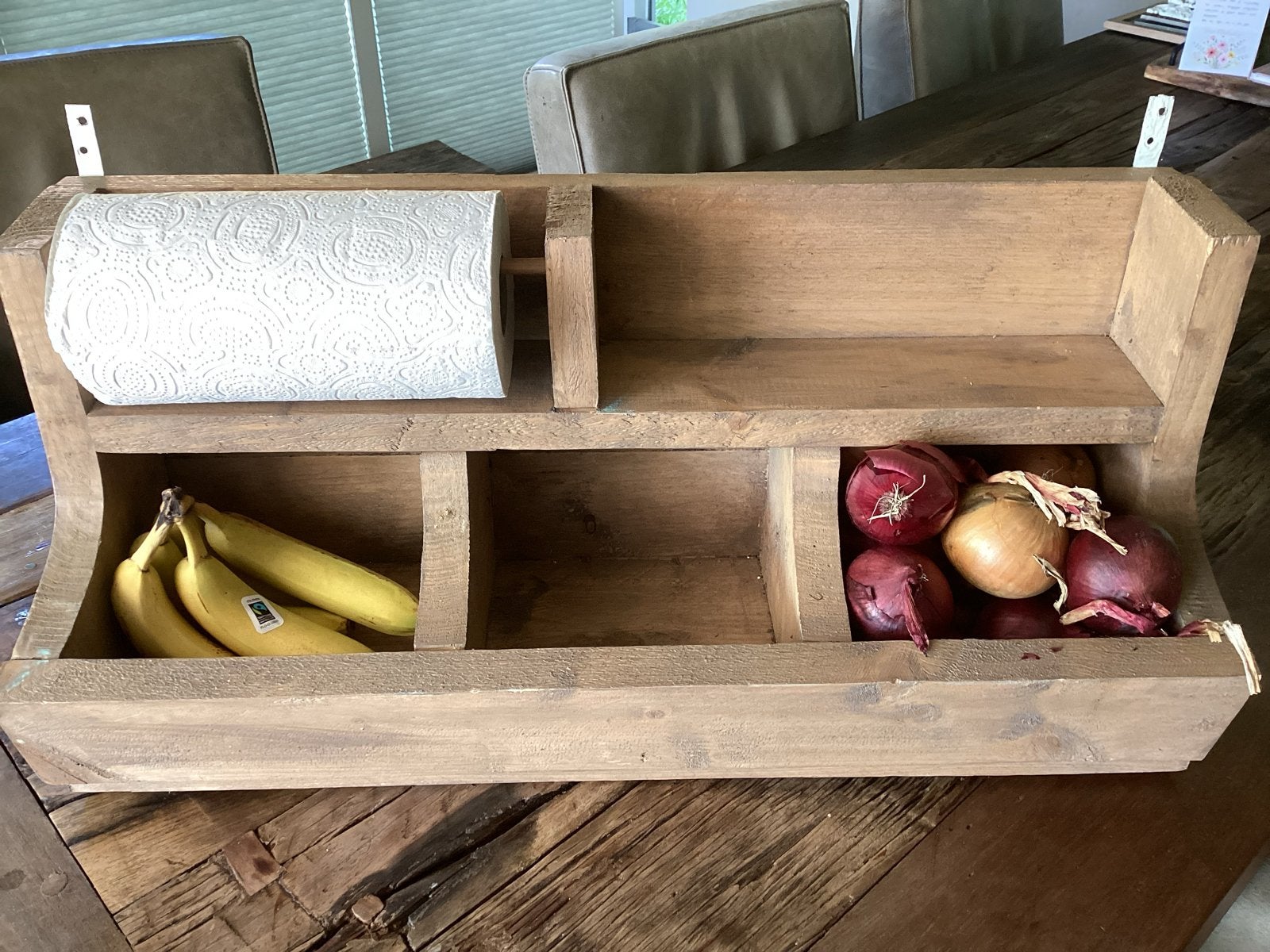 Houten Gruttersbak met keukenrolhouder bieden mag,!,, Hout, Ophalen of Verzenden, Bruin, Overige typen