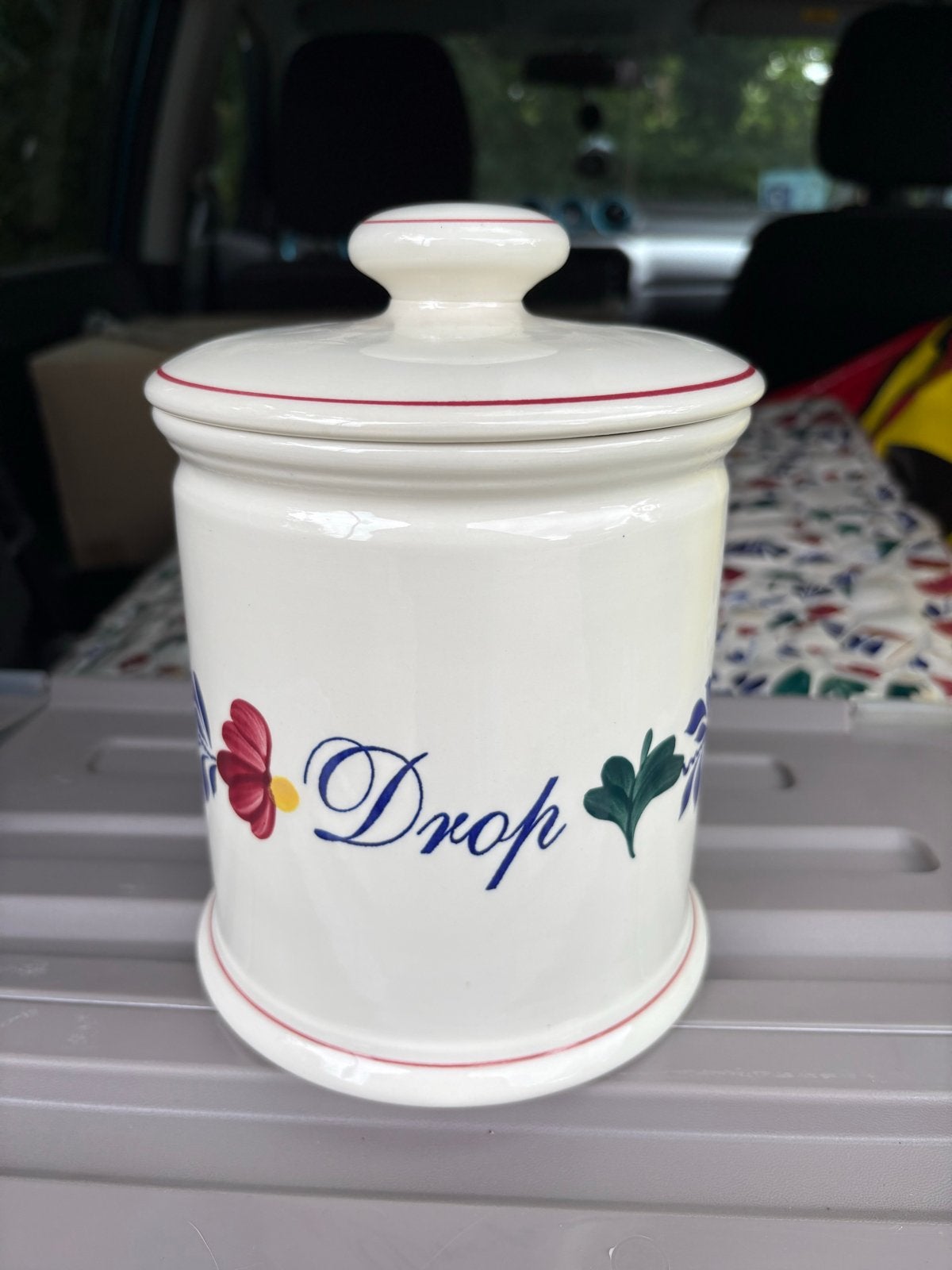 Vintage Boch Boerenbont Keramiek Snoeppot 'Drop', Overige merken, Div, Ophalen of Verzenden, Zo goed als nieuw