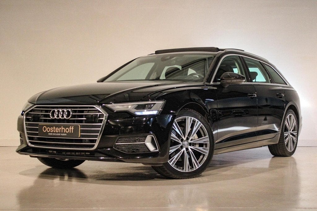 Audi A6 Avant 45 TFSI Sport Lease edition PANO|LEDER, Gebruikt, 4 cilinders, Zwart, 102 €/maand