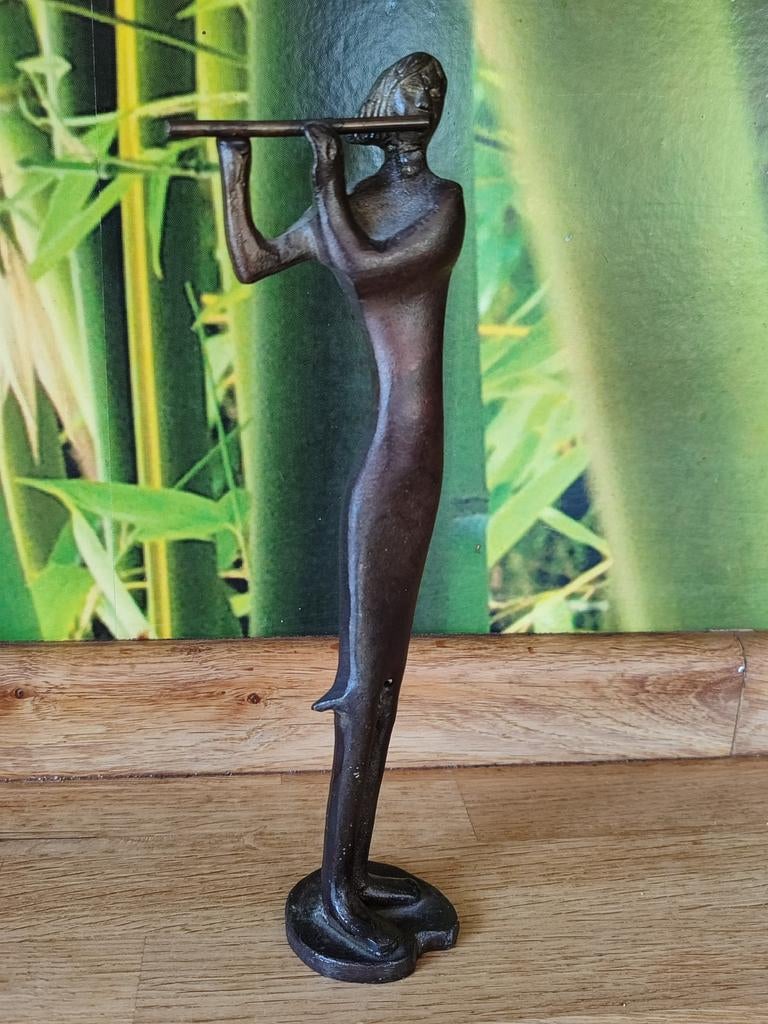Brons dwarsfluit speler, Antiek en Kunst, Ophalen of Verzenden