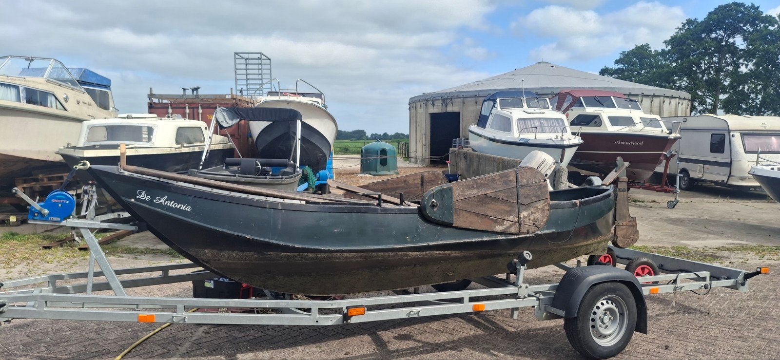 Stalen Zalm schouw 5 meter met 4 pk 4 takt motor visboot, Watersport en Boten, Ophalen, Overige merken, Gebruikt, 4 pk