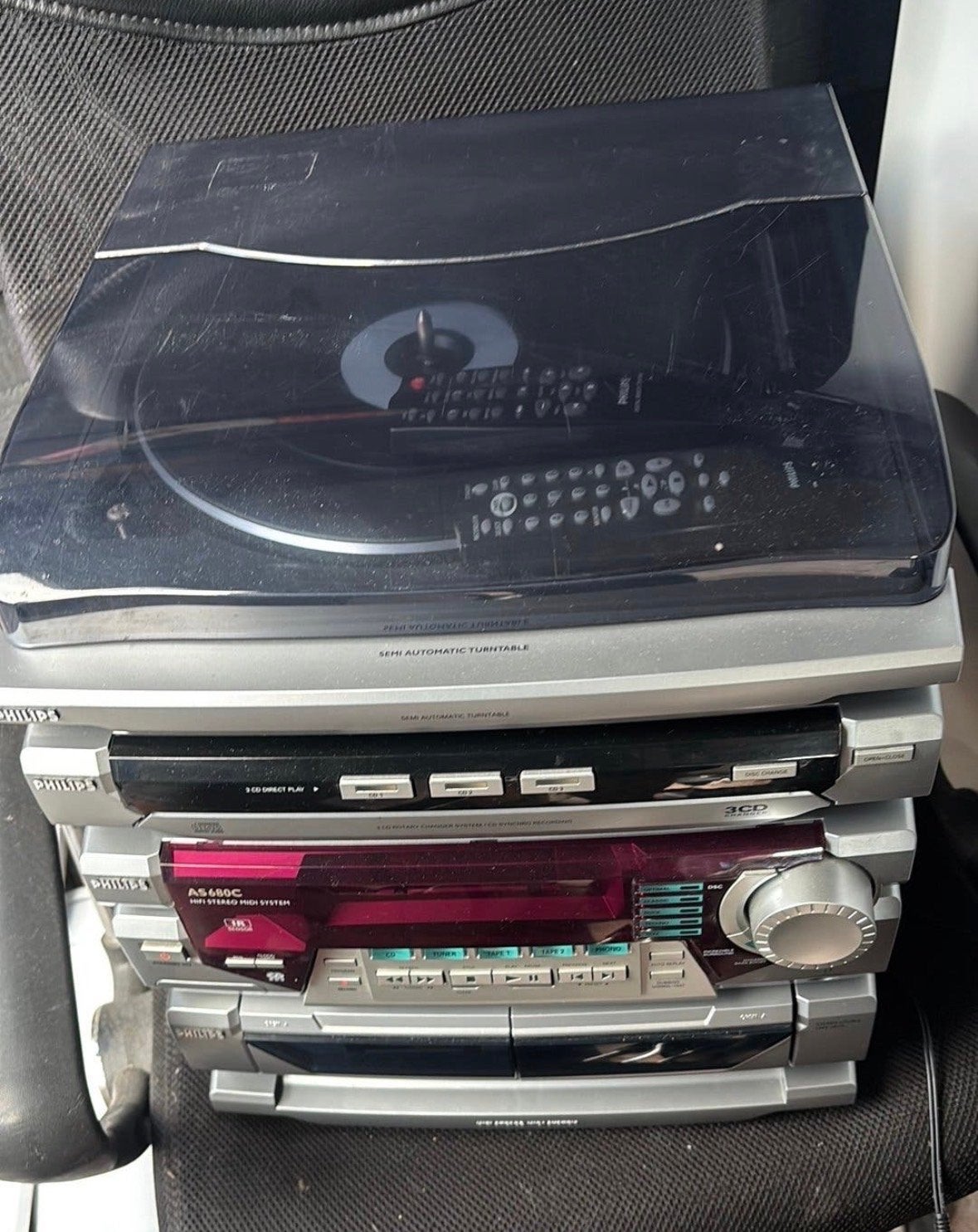 Philips Stereo Set met Platenspeler, CD, Cassette en Radio, Ophalen, Philips, Gebruikt, Cassettedeck
