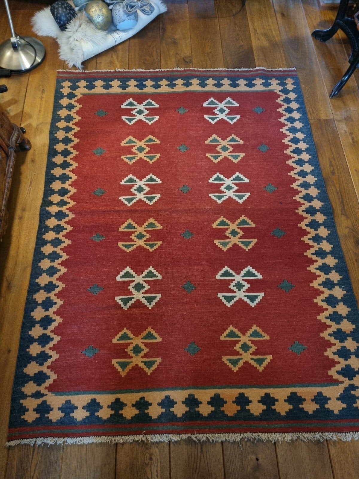 Kelim handgeweven kleed tapijt, Huis en Inrichting, Gebruikt, 100 tot 150 cm, Nomadische kunst, Ophalen of Verzenden