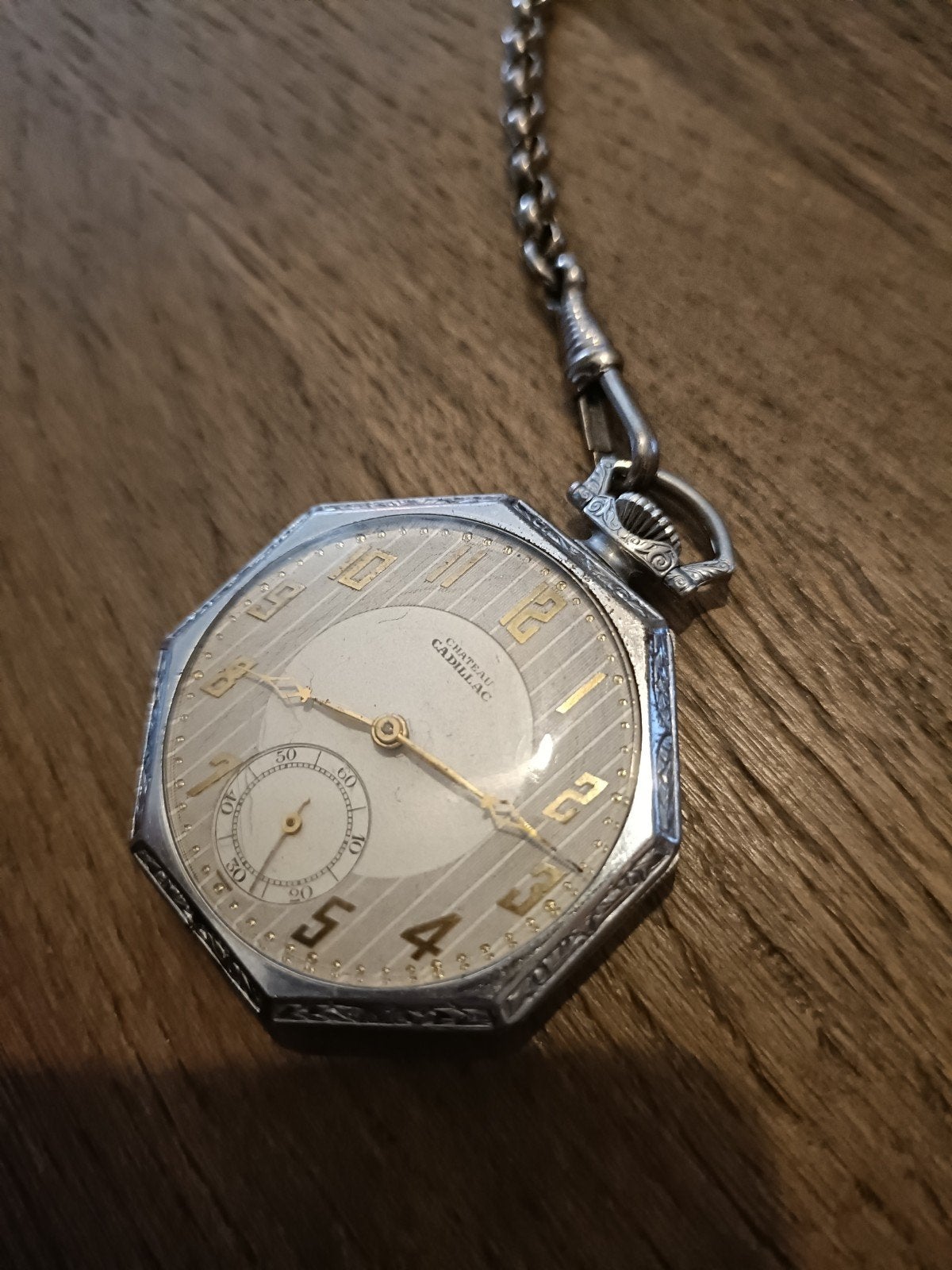 Vintage Antieke Vest Zakhorloge Met Ketting Zie Fotos, Sieraden, Tassen en Uiterlijk, Antieke sieraden, Verzenden, Overige materialen