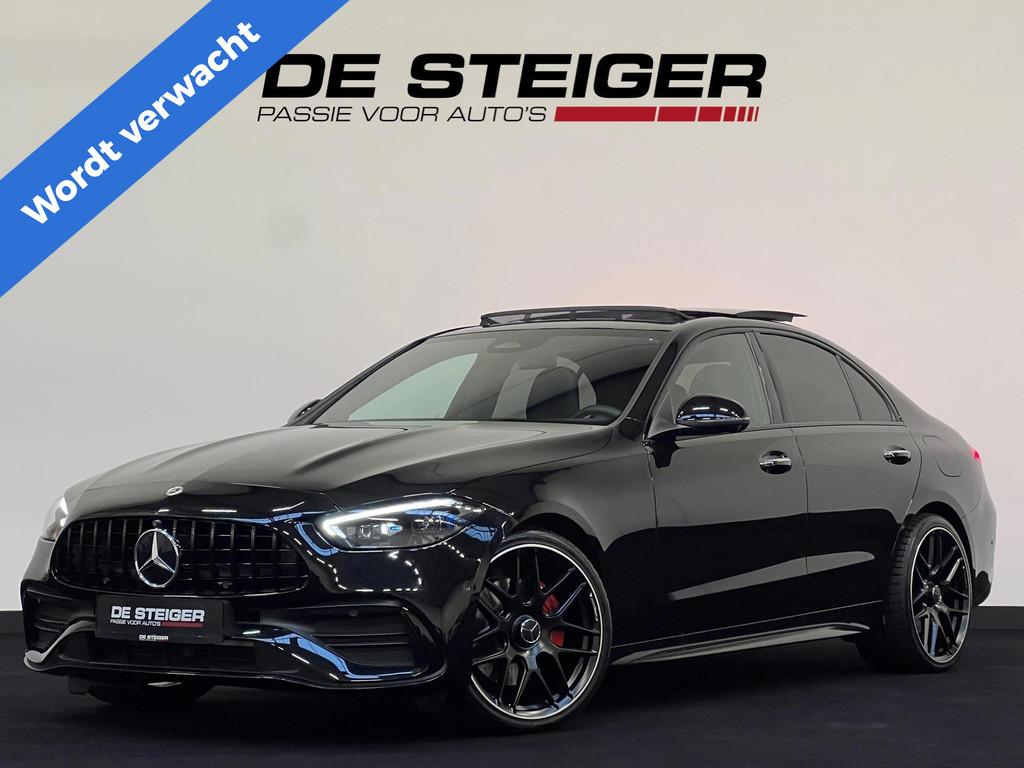 Mercedes-Benz C-klasse 300 e AMG C63 Pano Memory Sfeer 360, Auto's, Automaat, Achterwielaandrijving, Gebruikt, Zwart