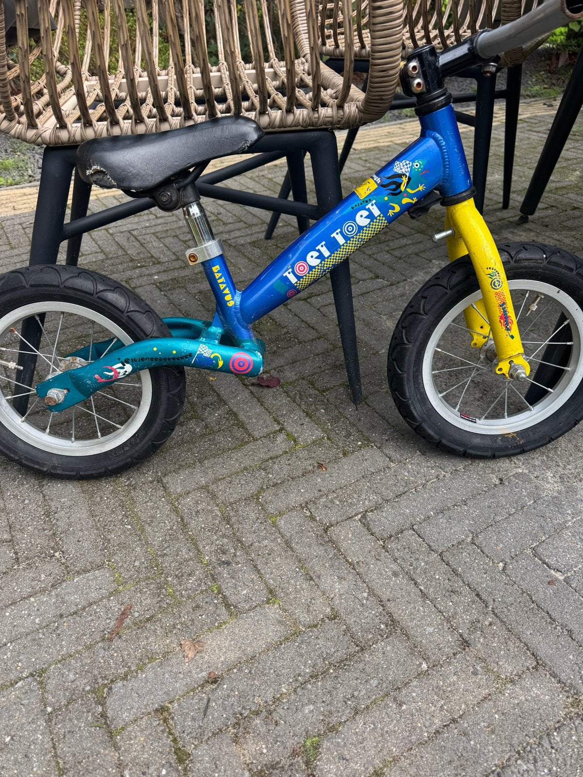 Batavus Loetjoe loopfiets - Blauw/Geel, Ophalen, Gebruikt, Minder dan 16 inch