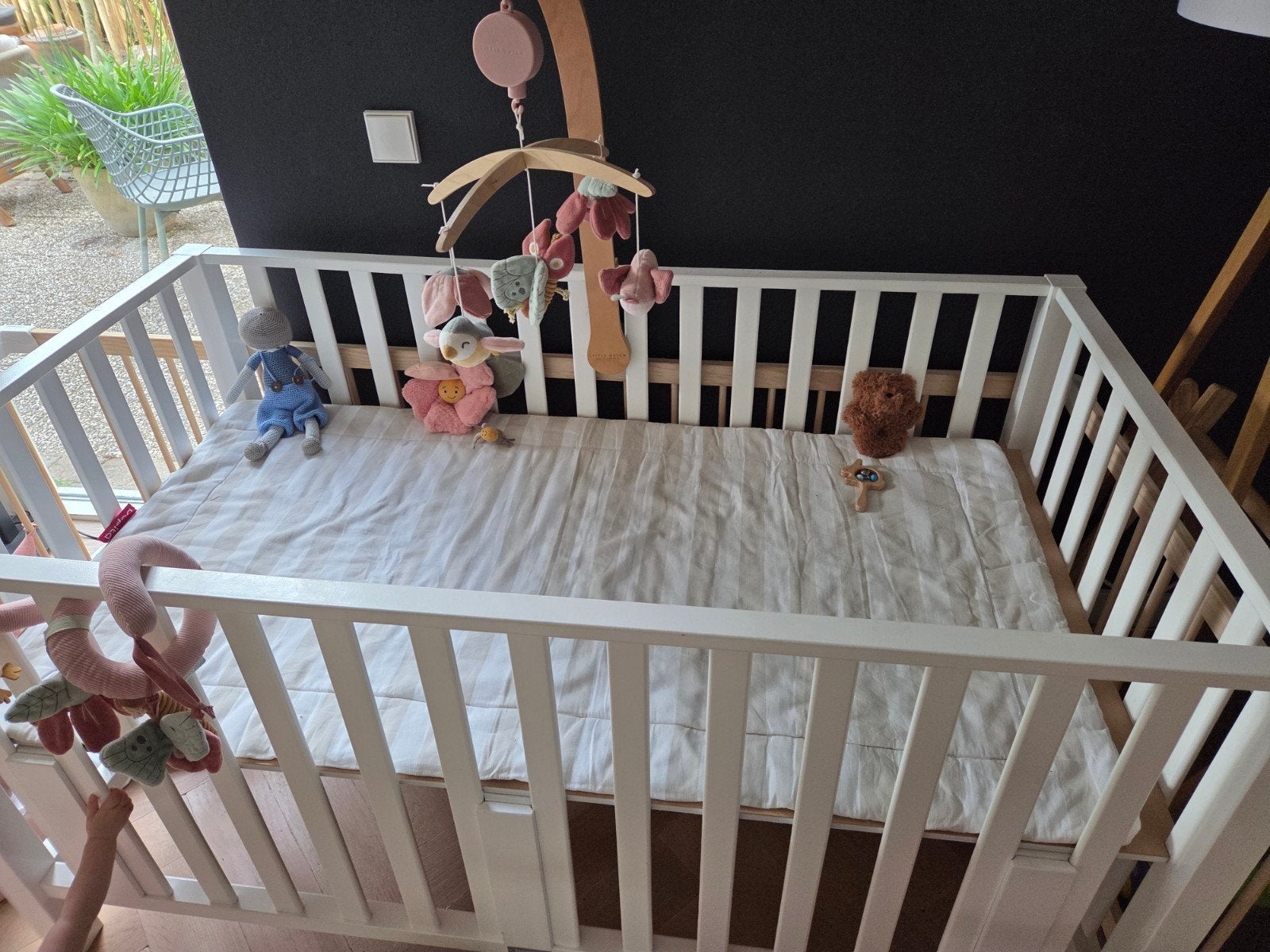 bopita tweelingbox met matras 85x150cm, Ophalen, Gebruikt, Rechthoekig, In hoogte verstelbaar