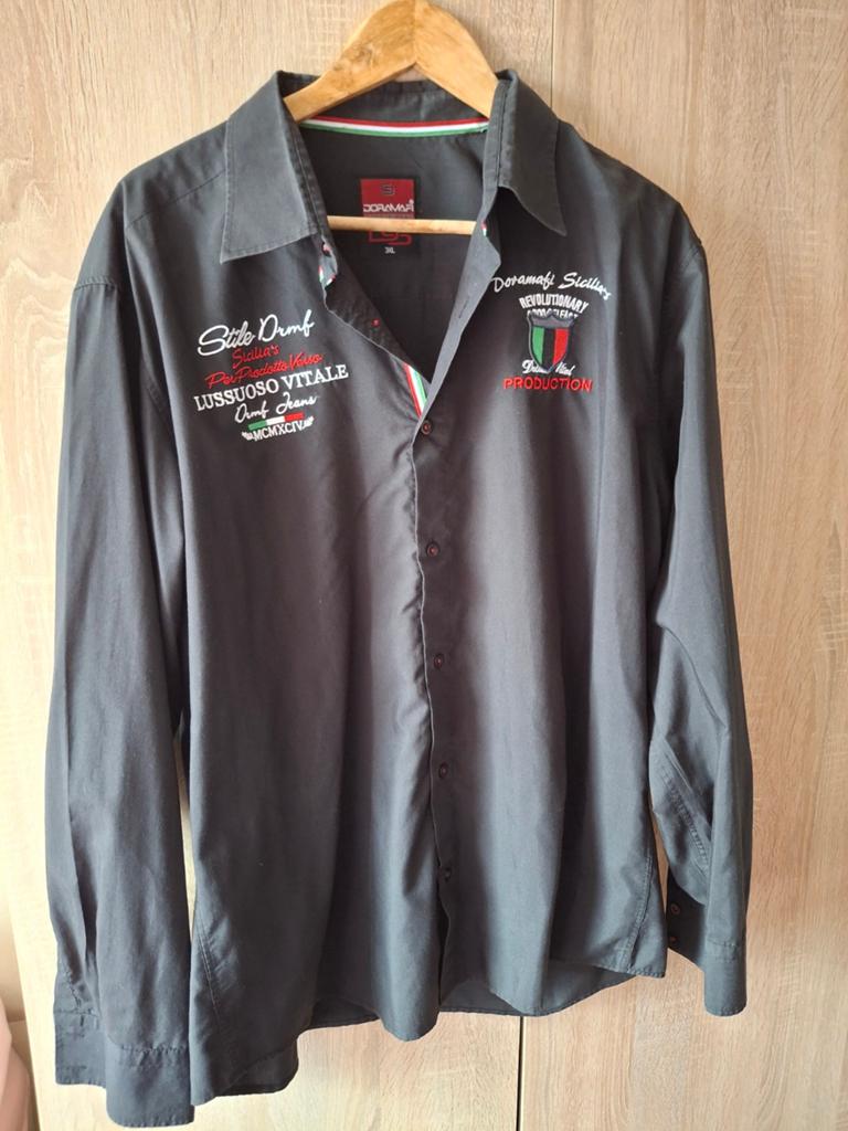 Heren Blouse 3XL (valt kleiner uit) - Italiaanse maat, Zwart, Doramafi, Ophalen of Verzenden, Zo goed als nieuw
