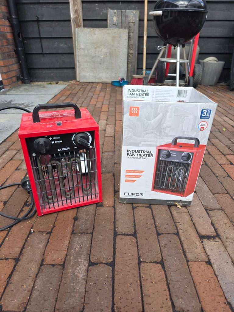 Eurom Industrial Fan Heater 2000W - Zo goed als nieuw, Doe-het-zelf en Verbouw, Ophalen, Zo goed als nieuw, 800 watt of meer, Kachel