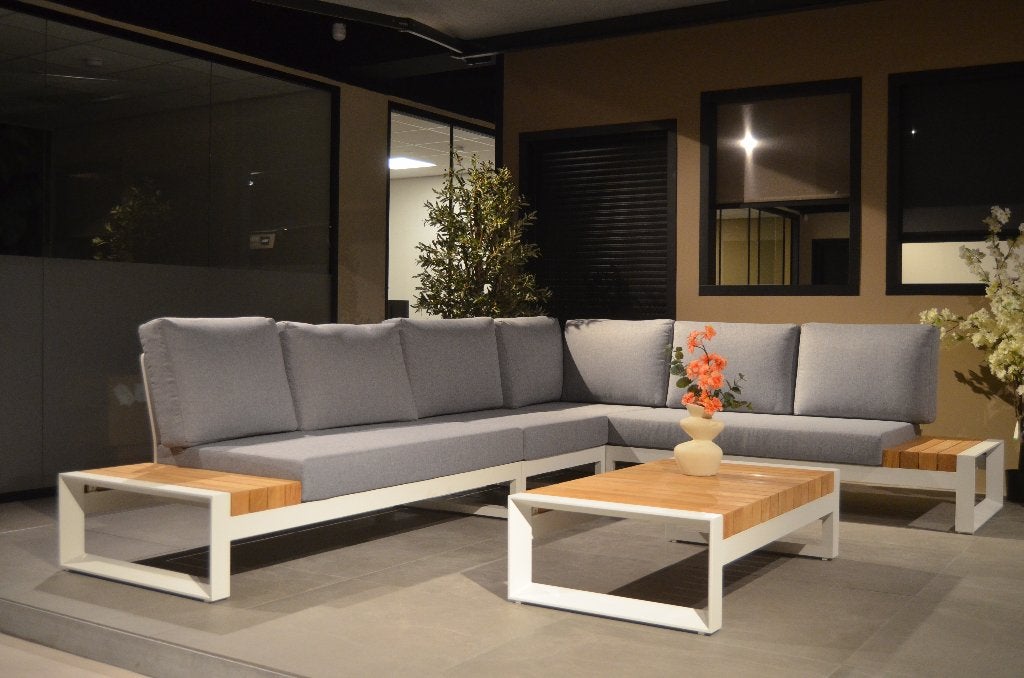 Matisse loungeset hoek, 6 zitplaatsen, Aluminium, Ophalen of Verzenden, Zo goed als nieuw