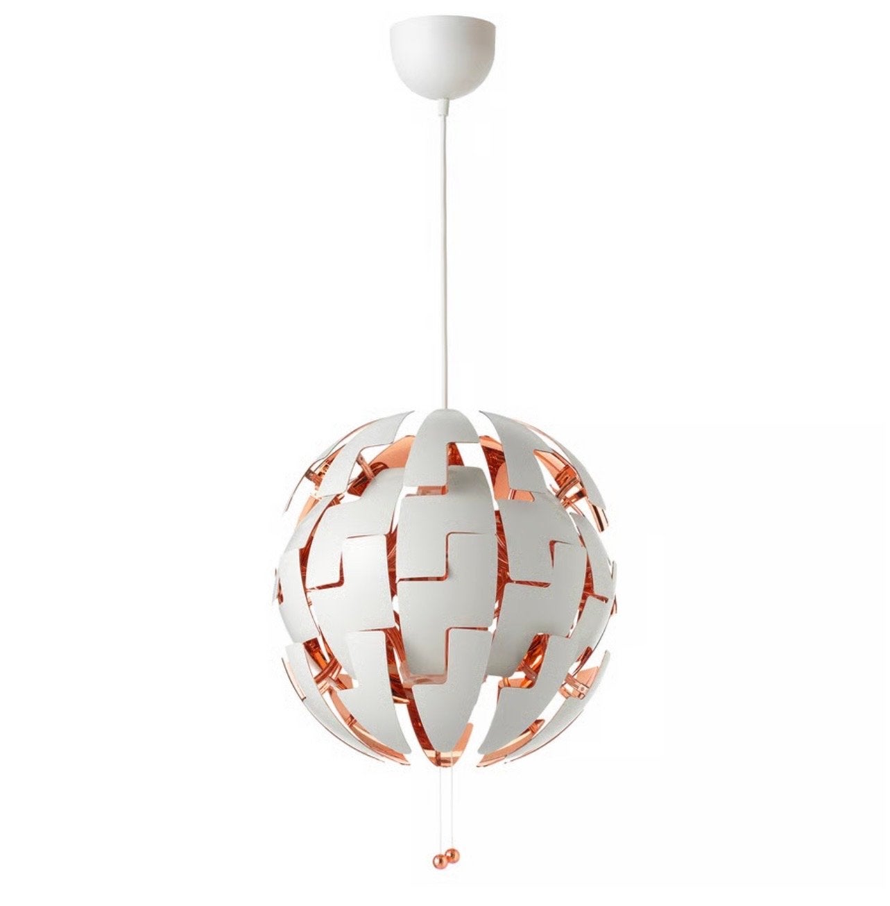 ZGAN IKEA PS 2014 Hanglamp Wit Koperkleur Ø 35 cm, Ophalen, Zo goed als nieuw, Metaal, Modern , scienefiction
