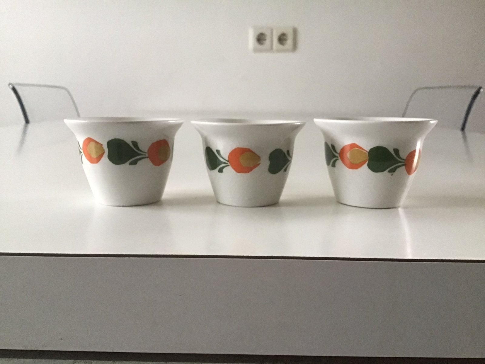 3x vintage Stavangerflint eierdopjes decor June ; jaren 60, Ophalen of Verzenden