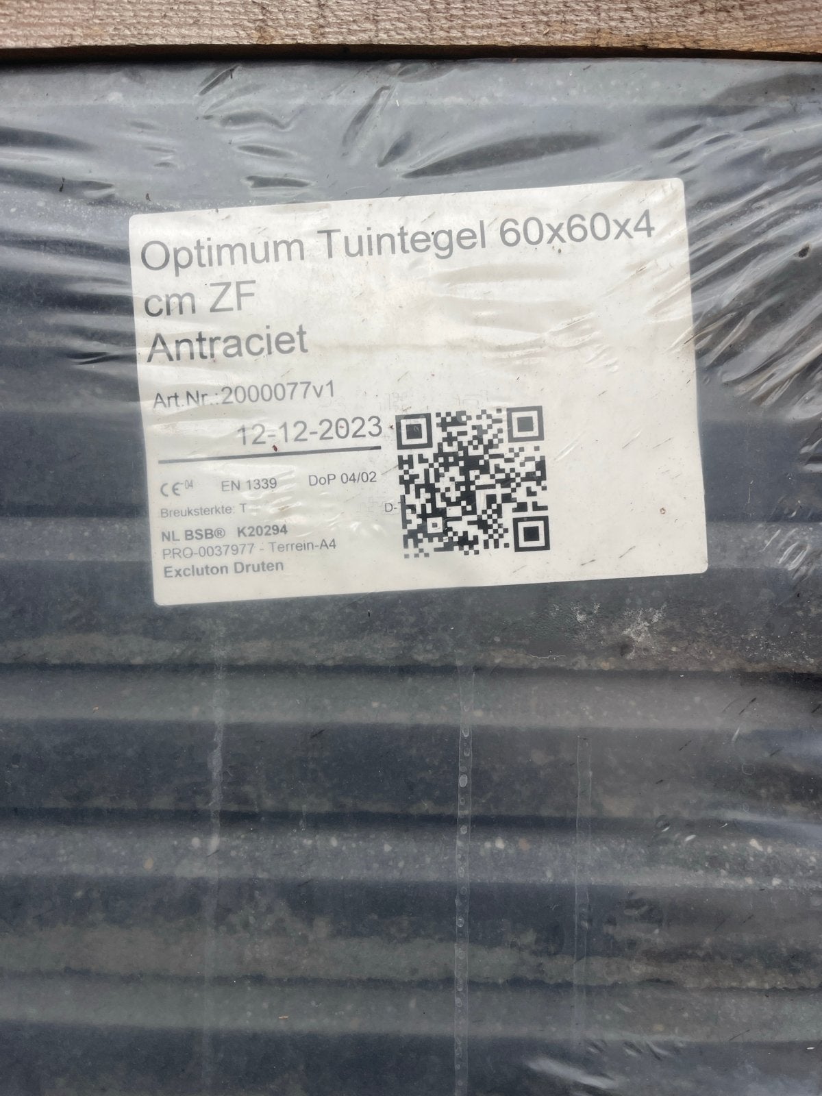 Optimum Tuintegel 60x60x4 cm ZF Antraciet