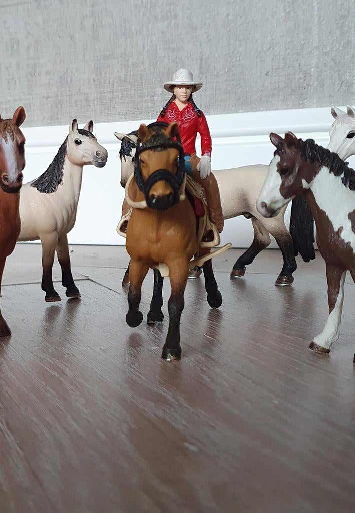 Set 6 Schleich Western paarden 2/2 - *GRATIS VERZENDEN!, Ophalen of Verzenden, Zo goed als nieuw, Paard, Beeldje of Figuurtje