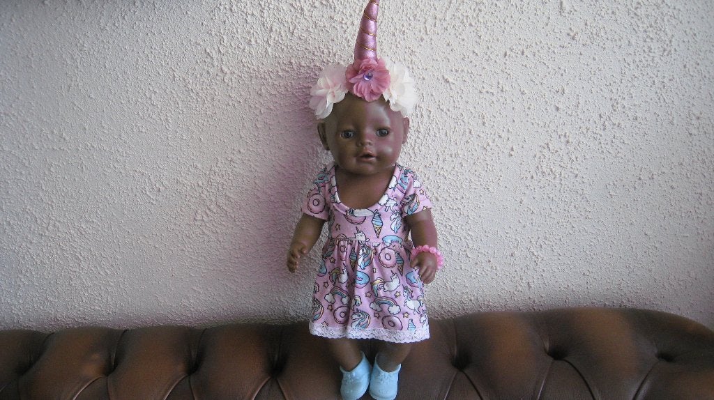 BABY BORN 43CM POP DONKER ZAPF CREATION, Kinderen en Baby's, Speelgoed | Poppen, Ophalen of Verzenden, Gebruikt, Babypop