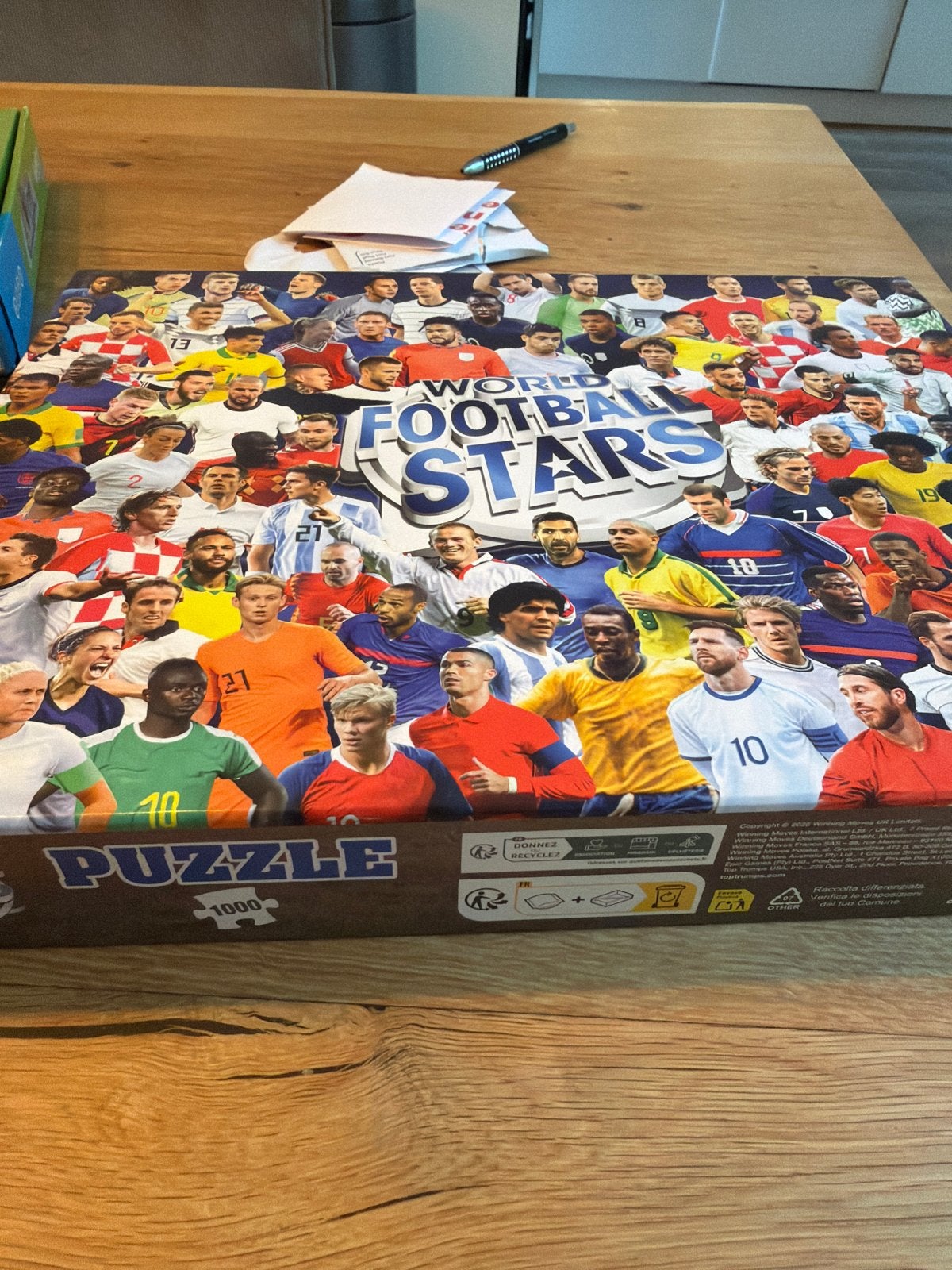 World Football Stars Legpuzzel 1000 stukjes, Ophalen, 500 t/m 1500 stukjes, Gebruikt, Legpuzzel